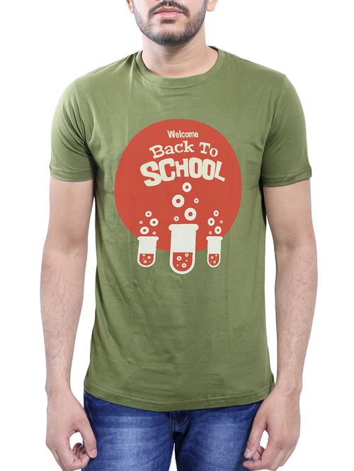 olive green cotton t-shirt - 14077458 - Very Small Image - 1