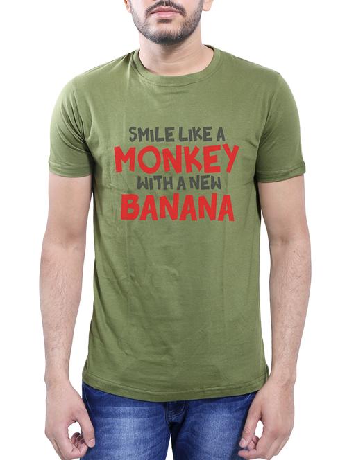 olive green cotton t-shirt - 14077459 - Very Small Image - 1