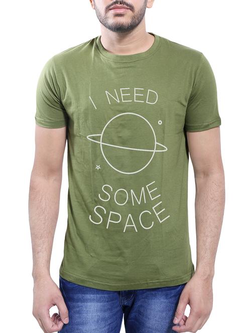 olive green cotton t-shirt - 14077469 - Very Small Image - 1