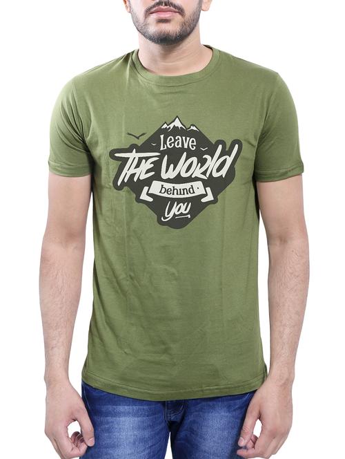 olive green cotton t-shirt - 14077473 - Very Small Image - 1
