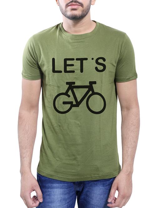 olive green cotton t-shirt - 14077474 - Very Small Image - 1