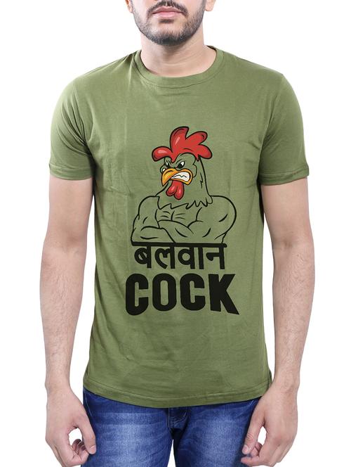 olive green cotton t-shirt - 14077488 - Very Small Image - 1