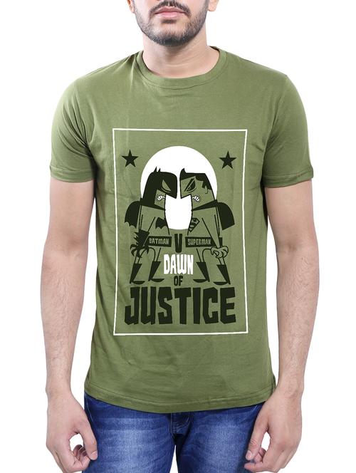 olive green cotton t-shirt - 14077489 - Very Small Image - 1
