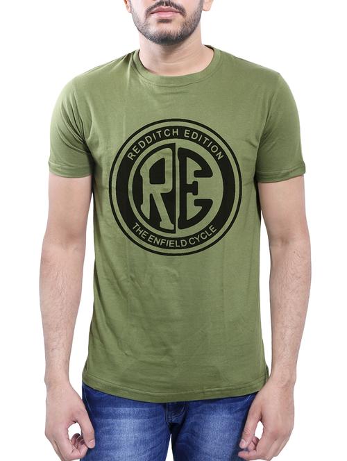 olive green cotton t-shirt - 14077497 - Very Small Image - 1