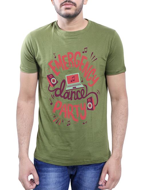olive green cotton t-shirt - 14077499 - Very Small Image - 1