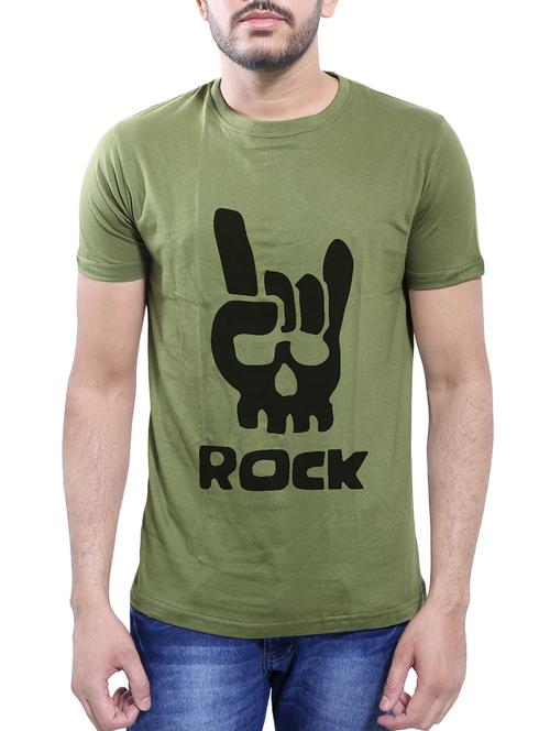 olive green cotton t-shirt - 14077503 - Very Small Image - 1