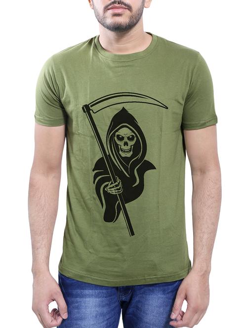 olive green cotton t-shirt - 14077505 - Very Small Image - 1