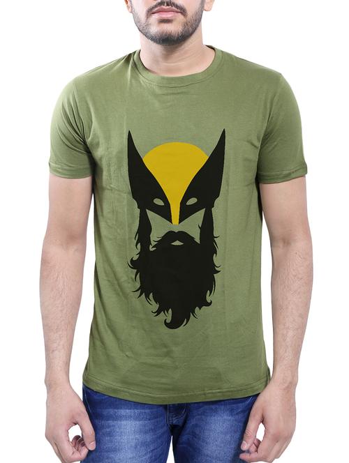 olive green cotton t-shirt - 14077507 - Very Small Image - 1
