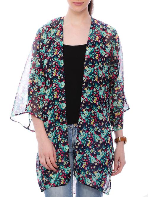 multi colored georgette shrug - 14080594 - Very Small Image - 1