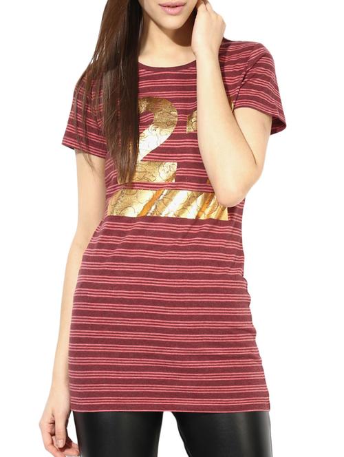 red printed cotton tee - 14082129 - Very Small Image - 1