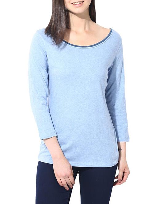 light blue cotton regular tshirt - 14082178 - Very Small Image - 1