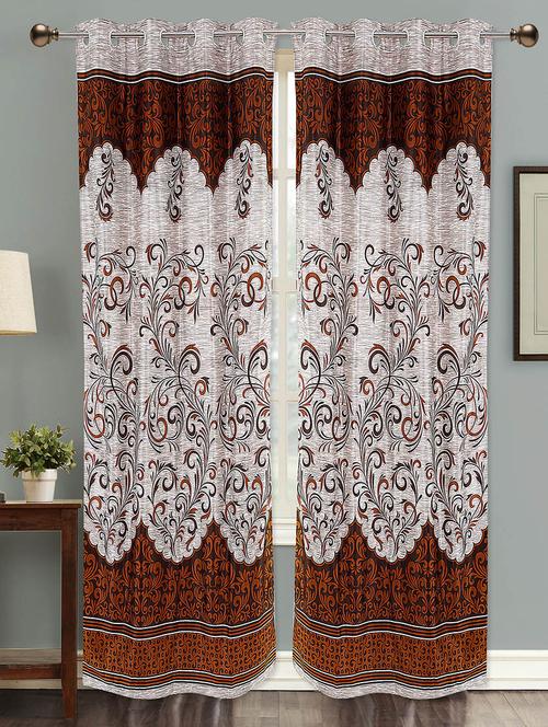 set of 2 polyester eyelet curtain by dekor world - 14082511 - Very Small Image - 1