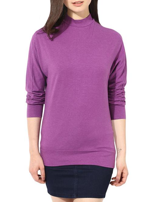 purple cotton blend regular tshirt - 14082598 - Very Small Image - 1