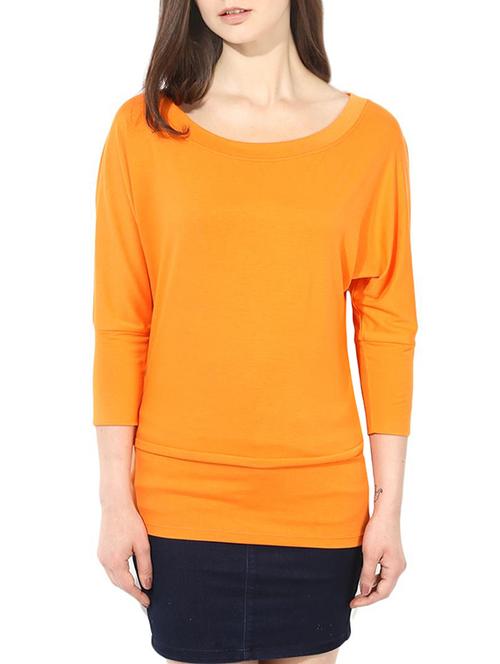 orange cotton blend tee - 14082624 - Very Small Image - 1