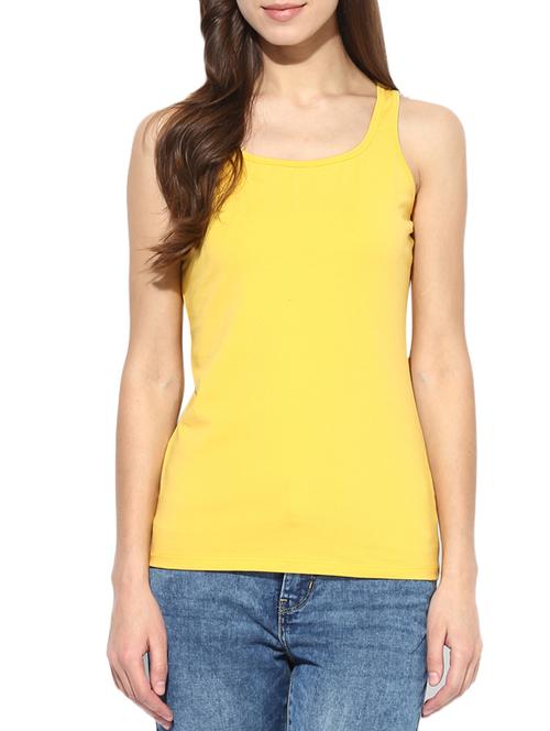 yellow cotton lycra tank tee - 14082625 - Very Small Image - 1