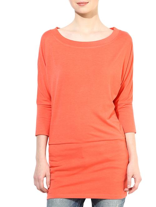 orange cotton blend tee - 14082630 - Very Small Image - 1