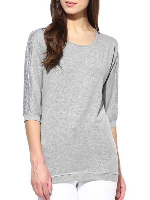 grey cotton blend regular tshirt - 14082658 - Very Small Image - 1