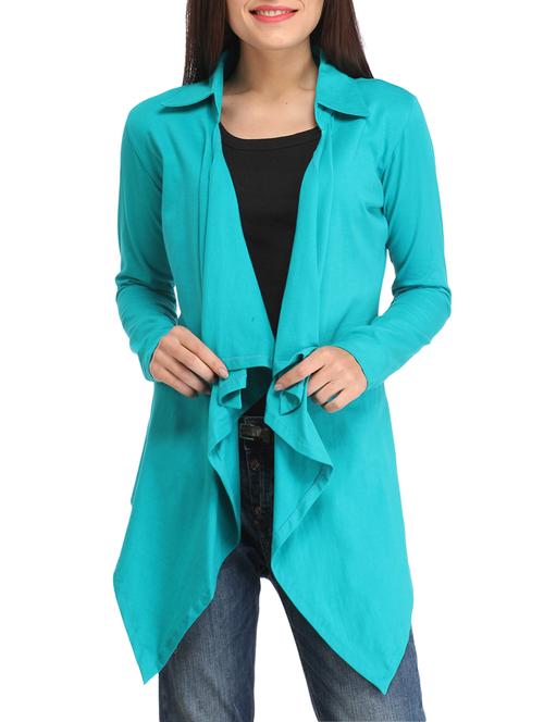 blue cotton shrug - 14082795 - Very Small Image - 1
