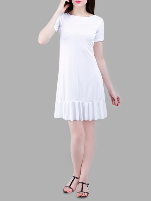 white spandex drop waist dress - 14084424 - Very Small Image - 1