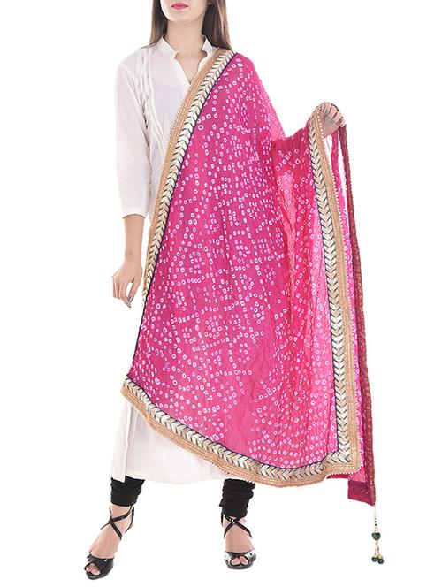 pink art silk dupatta - 14084960 - Very Small Image - 1