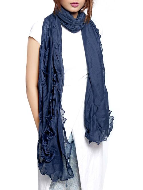 navy blue georgette scarf - 14085906 - Very Small Image - 1