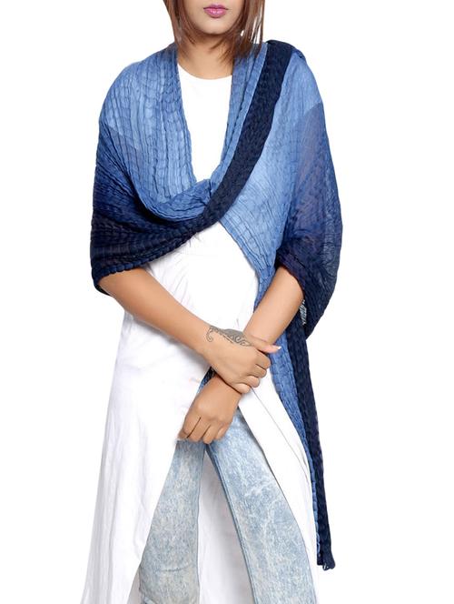 navy blue chiffon scarf - 14085917 - Very Small Image - 1
