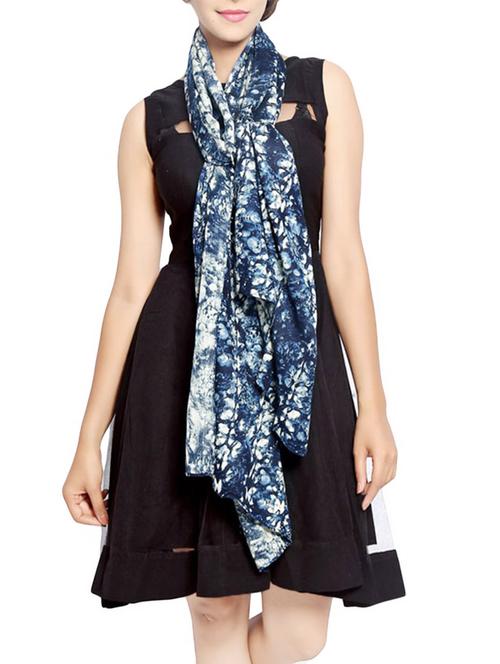 navy blue rayon scarf - 14085967 - Very Small Image - 1