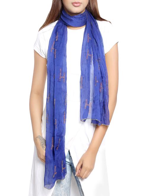 blue chiffon scarf - 14086014 - Very Small Image - 1
