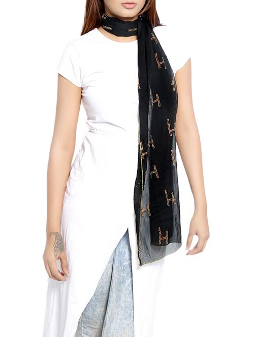 black chiffon scarf - 14086017 - Very Small Image - 1