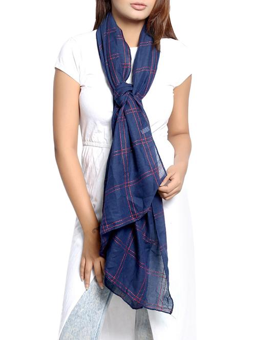 navy blue polyester stole - 14086075 - Very Small Image - 1