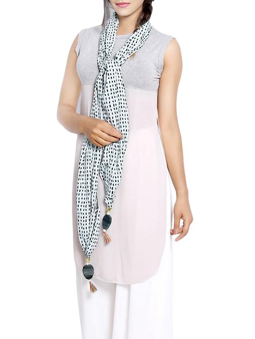 blue georgette stole - 14086091 - Very Small Image - 1