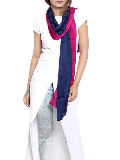 navy blue georgette stole - 14086093 - Very Small Image - 1
