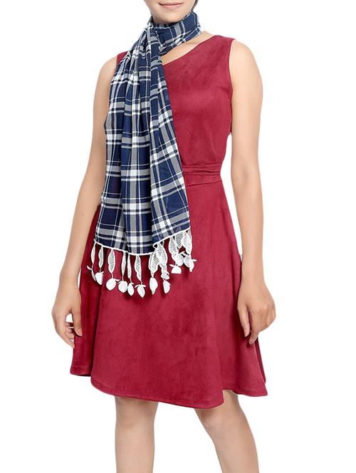 dark blue georgette stole - 14086106 - Very Small Image - 1