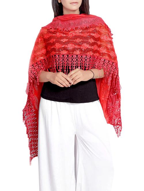 embroidered chiffon stole - 14086153 - Very Small Image - 1