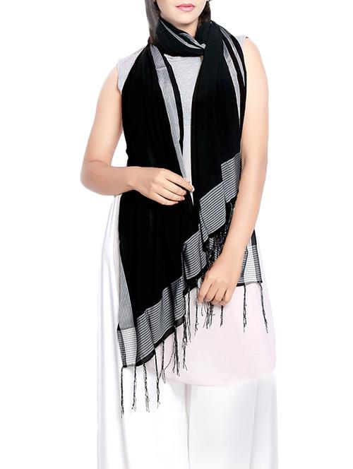 border printed georgette stole - 14086207 - Very Small Image - 1