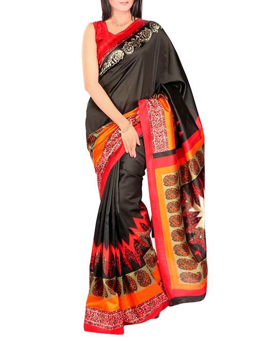 black art silk bhagalpuri saree with blouse - 14086664 - Very Small Image - 1