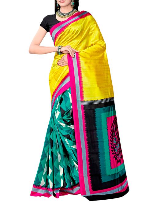 multicoloured art silk bhagalpuri saree with blouse - 14086677 - Very Small Image - 1