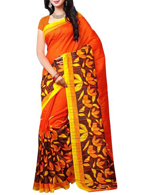 orange art silk bhagalpuri saree with blouse - 14086697 - Very Small Image - 1