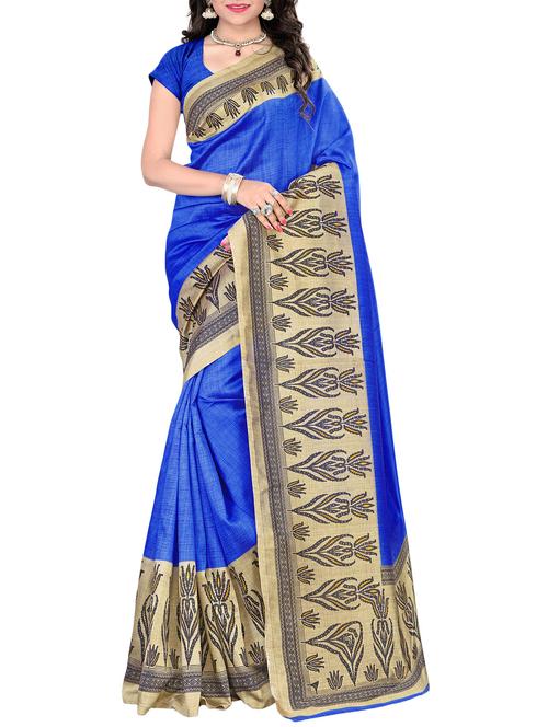 blue art silk bhagalpuri saree with blouse - 14086708 - Very Small Image - 1