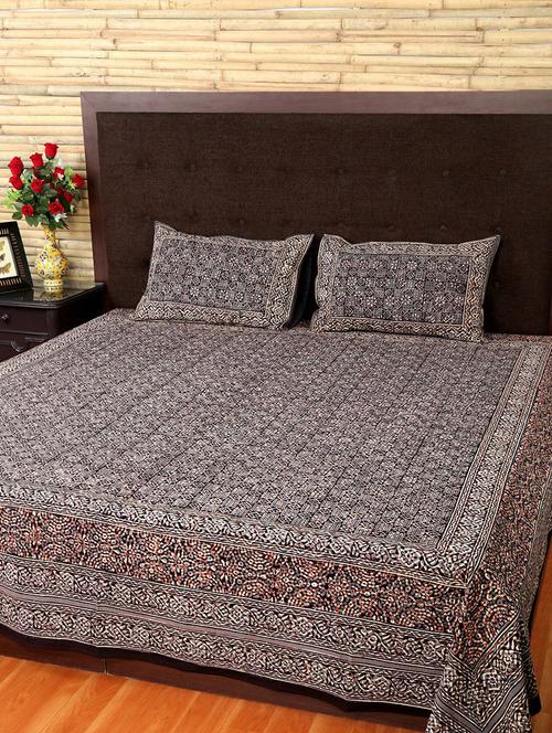 cotton printed double bed sheet with 2 pillow covers by rajrang - 14088081 - Very Small Image - 1