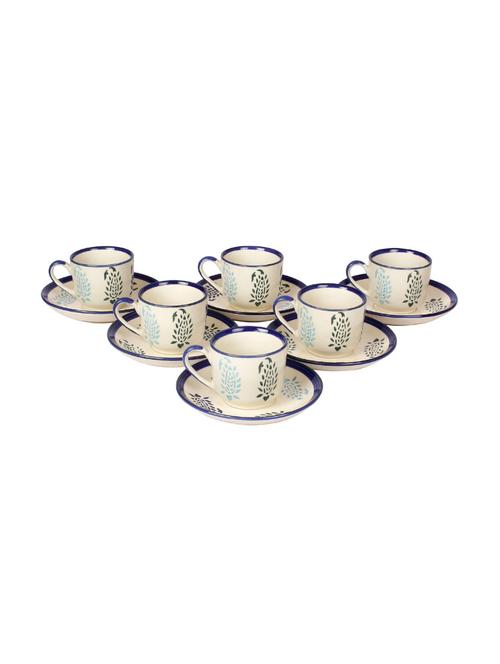 vareesha blue paisley cups with saucers set of 6 - 14088378 - Very Small Image - 1