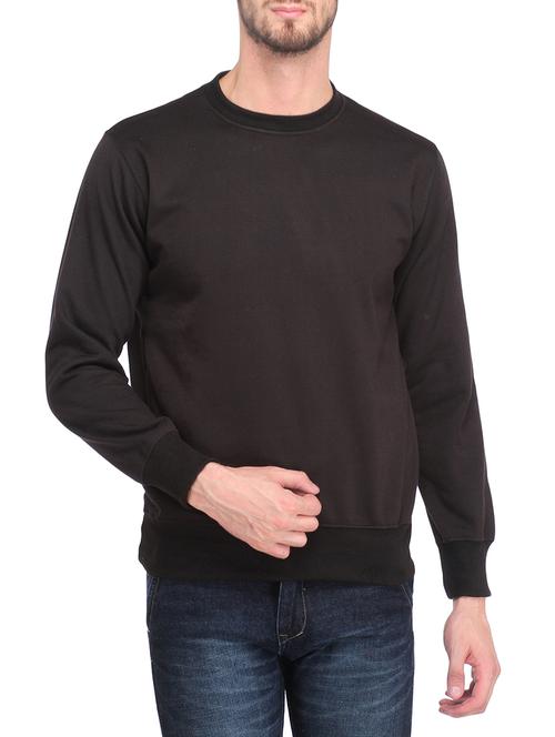 black cotton sweatshirt - 14088639 - Very Small Image - 1