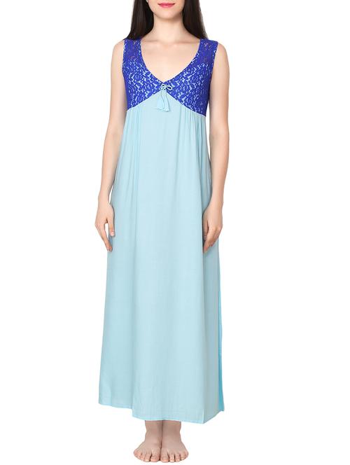 light blue viscose gown - 14089437 - Very Small Image - 1