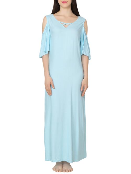 light blue viscose gown - 14089469 - Very Small Image - 1