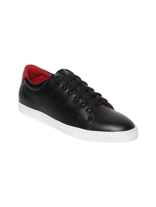 black leatherette lace up sneaker - 14092097 - Very Small Image - 1