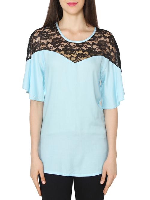 light blue viscose top - 14093183 - Very Small Image - 1