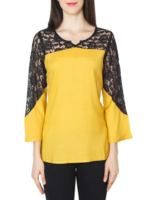 yellow viscose top - 14093199 - Very Small Image - 1