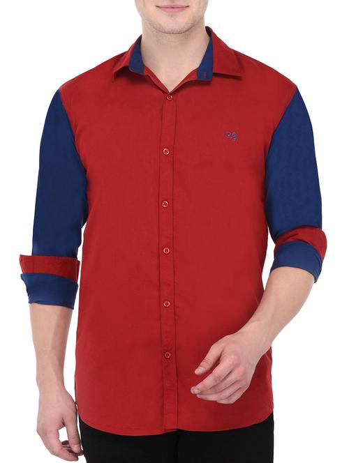 red cotton casual shirt - 14094256 - Very Small Image - 1