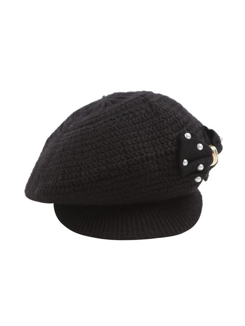 black chunky knit winter cap - 14095347 - Very Small Image - 1