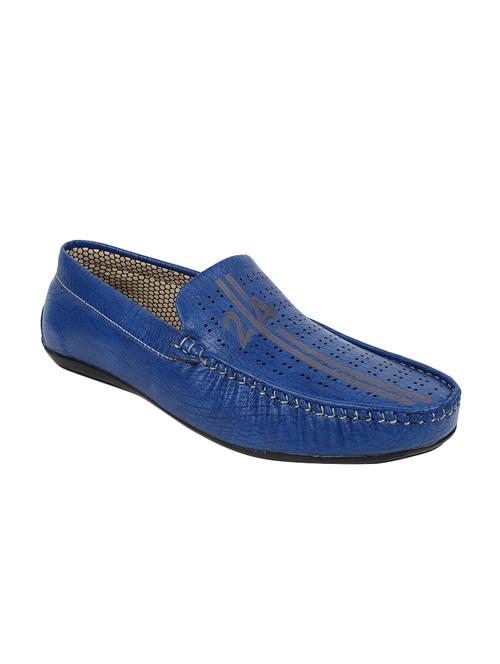 blue leatherette slip on loafer - 14095529 - Very Small Image - 1